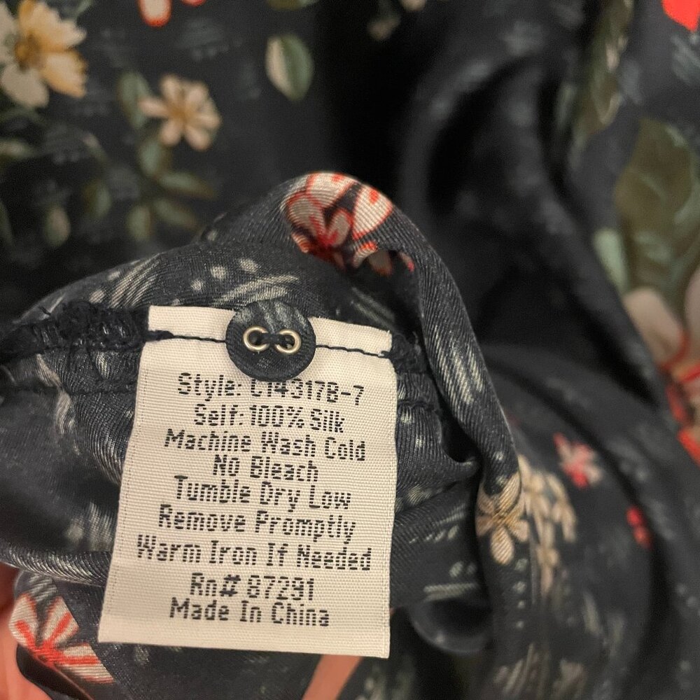 Johnny Was Silk Blue Floral Tunic/Dress - Picture 5 of 6